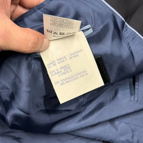 Harry Rosen Baumler Suit 2pc Reda 110s Wool Italy Navy Blue 50 R 40x30 - Picture 9 of 14